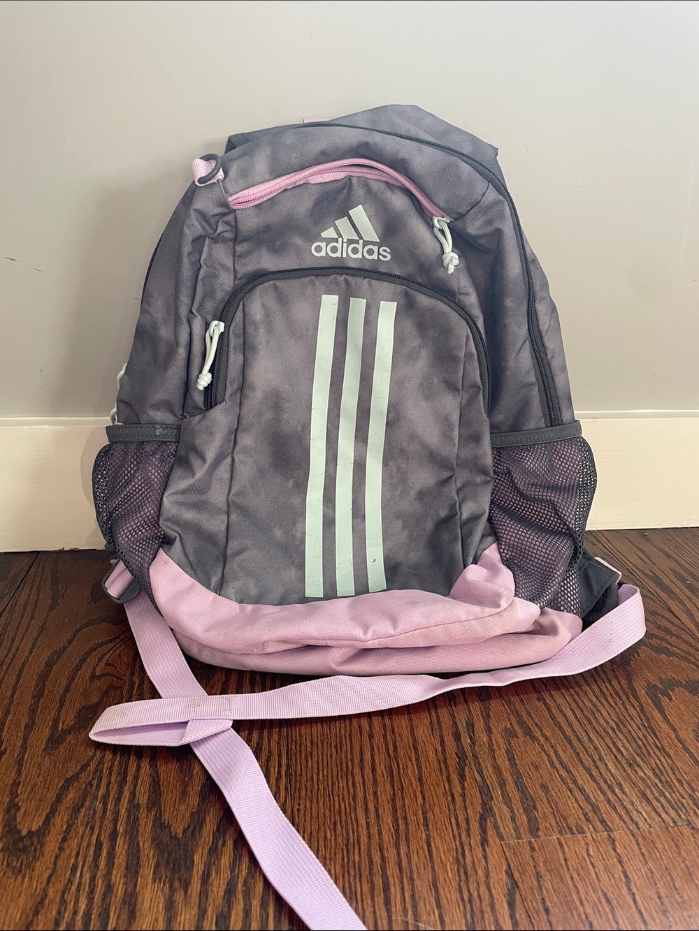 adidas Gray and Light Pink Everyday Backpack